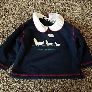 Tout Compte Fait Vintage Baby Girl 12M Ruffle Top Floral Cotton